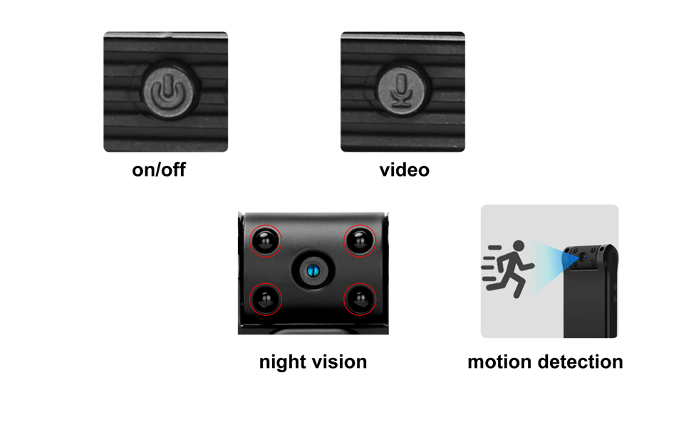 Spy CameraHidden CameraPersonal Body CameraMini Nanny CamWearable CameraTiny Video Camera