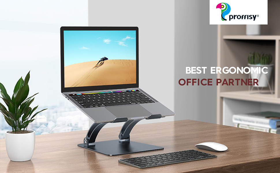 proffisy Laptop Stand Ergonomic Height Angle Adjustable with