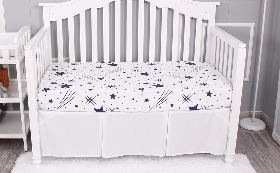 Belsden 3 Pack Microfiber Durable Crib Sheets Fitted, Silky Soft Smooth Breathable