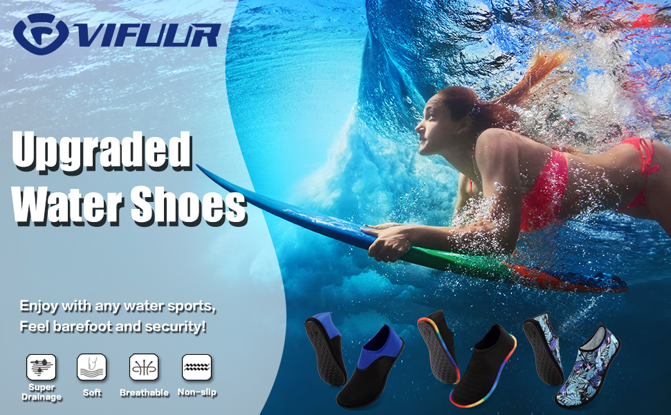 VIFUUR Womens Mens Water Shoes Athletic Aqua Shoes Slipon
