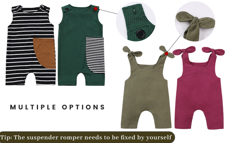 WALSONER Newborn Infant Baby Boy Girl Overalls Romper Jumpsuit Suspender Pants One