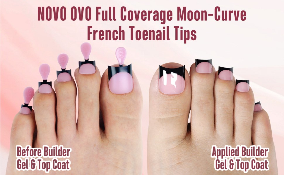 Full Coverage Moon-Curve French Toenail Tips
