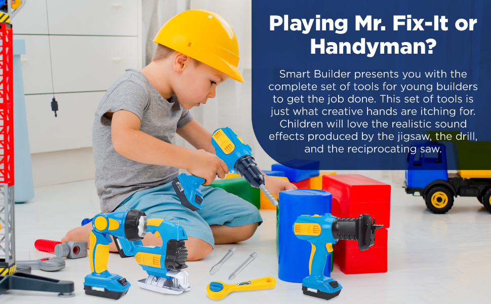 Smart Builder Toy Tool Set for Toddlers and Kids 4 Hand