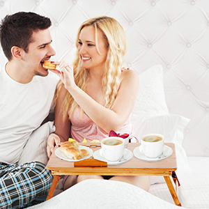 Laptop table, side table, notebook table, bamboo bed table