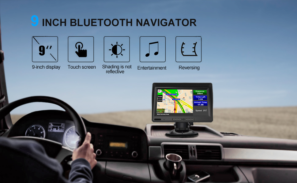 Truck Sat Nav Bluetooth 9 inch Satnav 2021 Europe UK Ireland Maps GPS