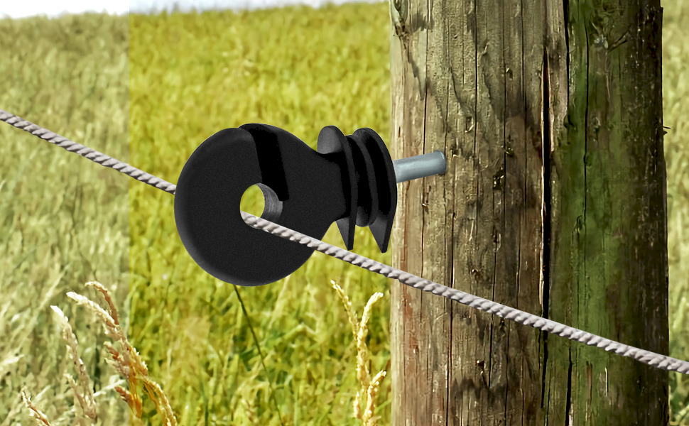 QWORK Electric Fencing Ring Insulators, 100 Pcs Wire Mesh