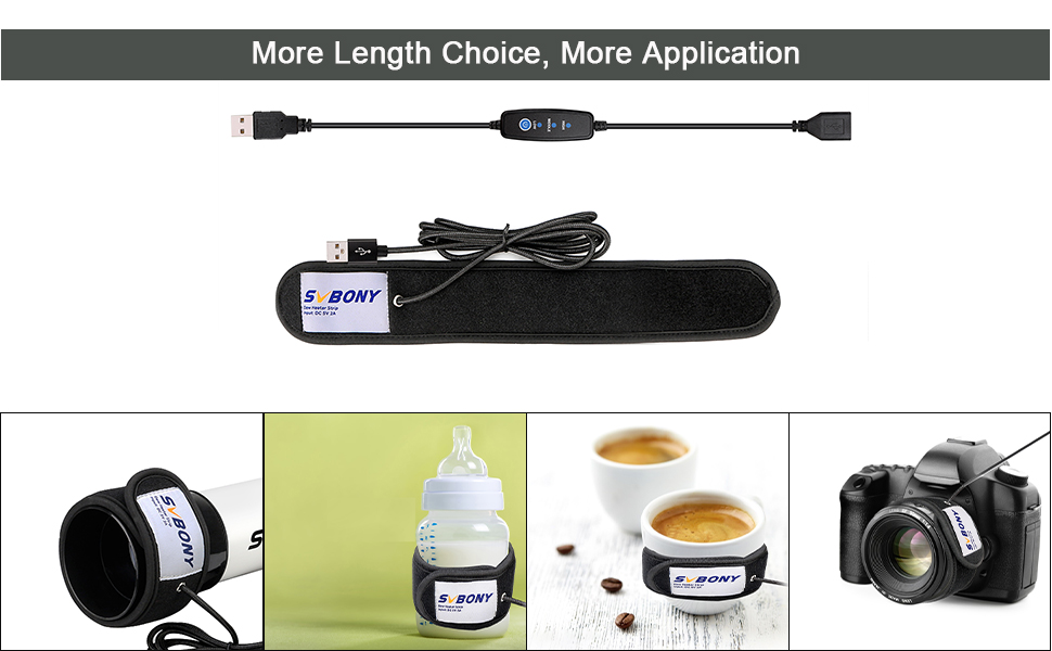 SVBONY SV172 Lens Warmer, 240mm Lens Heater Warmer Dew, 3 Gear