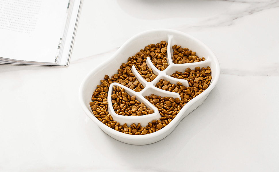 Weiß AntiSchlingNapf für Hunde und Katzen, Langsam Fütterung