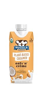 Mooala Oats n' cream,Coffee Creamer, Original, no sugar, gluten free, dairy free