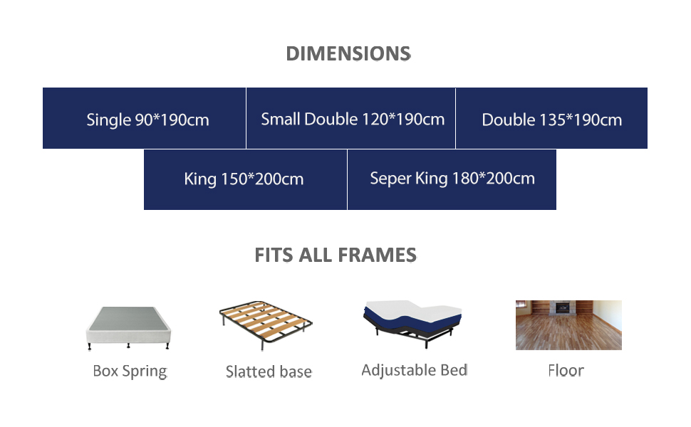 single mattress small double mattress double mattress king mattress memory foam mattress