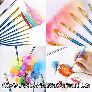 絵画用　ブラシ　筆　10本セット　油絵　アクリル　水彩 Amazon.co.jp: 筆 ブラシ 絵画 ベーシック 絵筆 10本セット 油絵