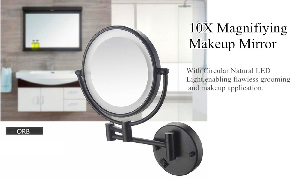 Cavoli Lighted Makeup Mirror Wall Mounted with LED Lighted