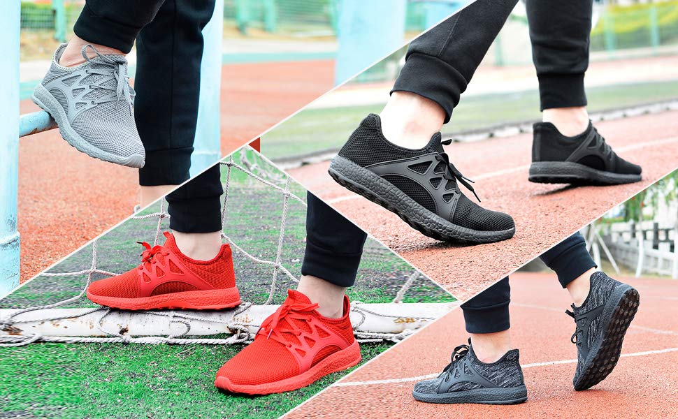 qansi men's sneakers mesh ultra lightweight breathable athletic running walking gym shoes