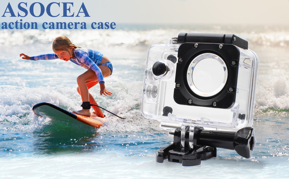 ASOCEA Action Camera Waterproof Case Underwater Dive Housing Protective