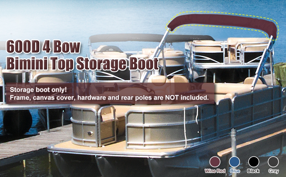 X AUTOHAUX 4 Bow Bimini Top Storage Boot Cover Waterproof