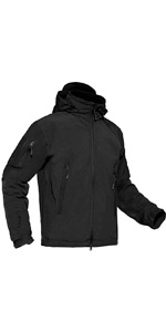 KEFITEVD Softshell Jacke Herren Wasserdicht mit Kapuze Fleece Gefüttert Jacke