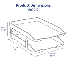 acrimet traditional letter tray 2 tier front load white color