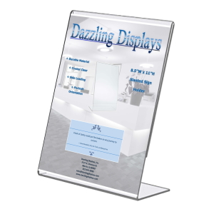 8.5 x 11 Inch Vertical Portrait Countertop Slanted Sign Holder Table Tent Display Stand