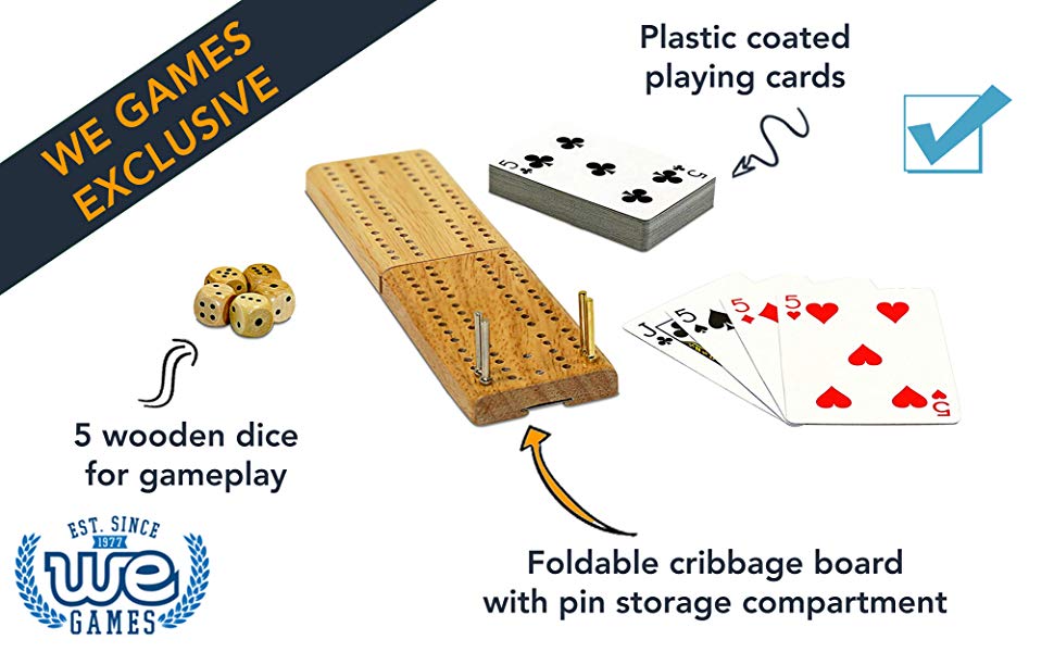 WE Games Cribbage and More Travel Game Pack with Storage Bag, Board Games Amazon Canada