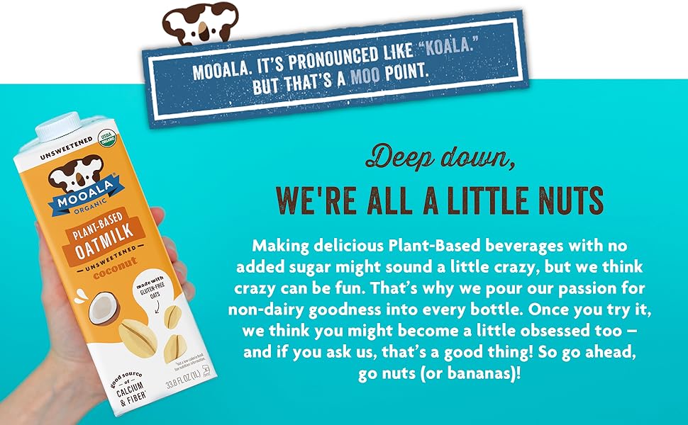 Mooala Original Oatmilk, plant-based, dairy-free, non-dairy, organic, no added sugar, non-gmo