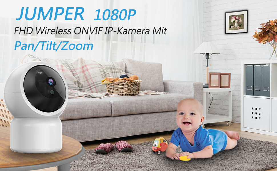 Die JUMPER Indoor Wifi IP-Kamera ist mit einem 2,0-Megapixel-Sensor