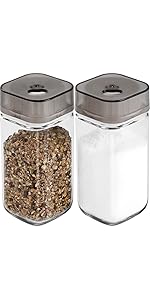 SILUKER Salt and Pepper Shakers with Adjustable Pour Holes