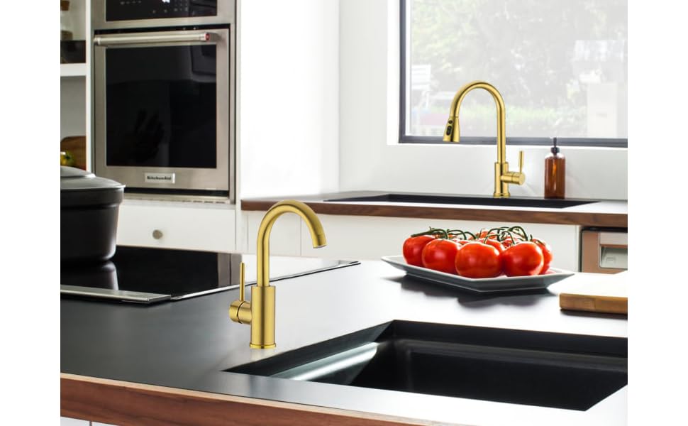 Fonveth Gold Bathroom Sink Faucet, Stainless Steel Basin Sink Faucet