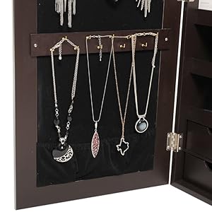 mirror jewelry cabinet armoire with 3 adjustable angles