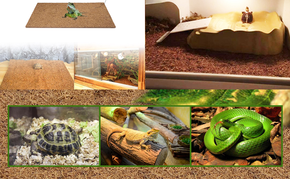 PINVNBY Reptile Carpet, 2 Sheets Lizard Terrarium Mat