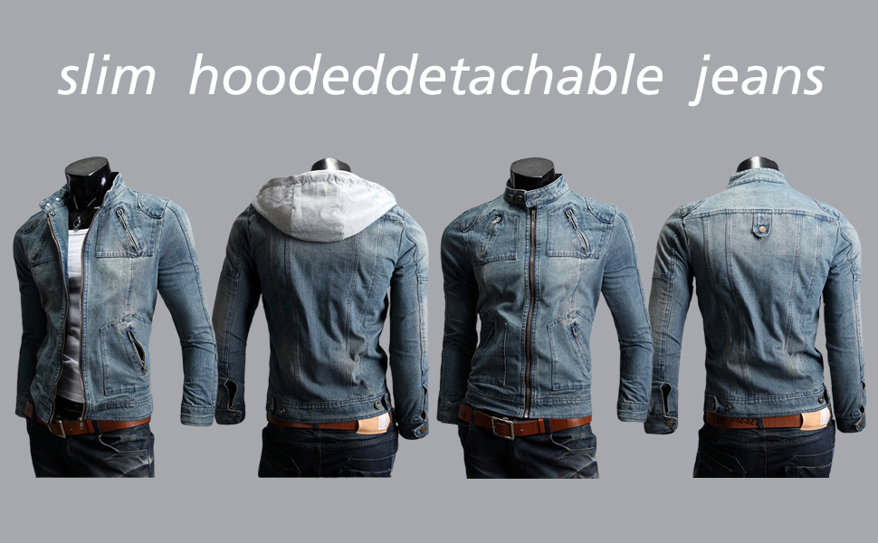 hooded drawstring denim jacket