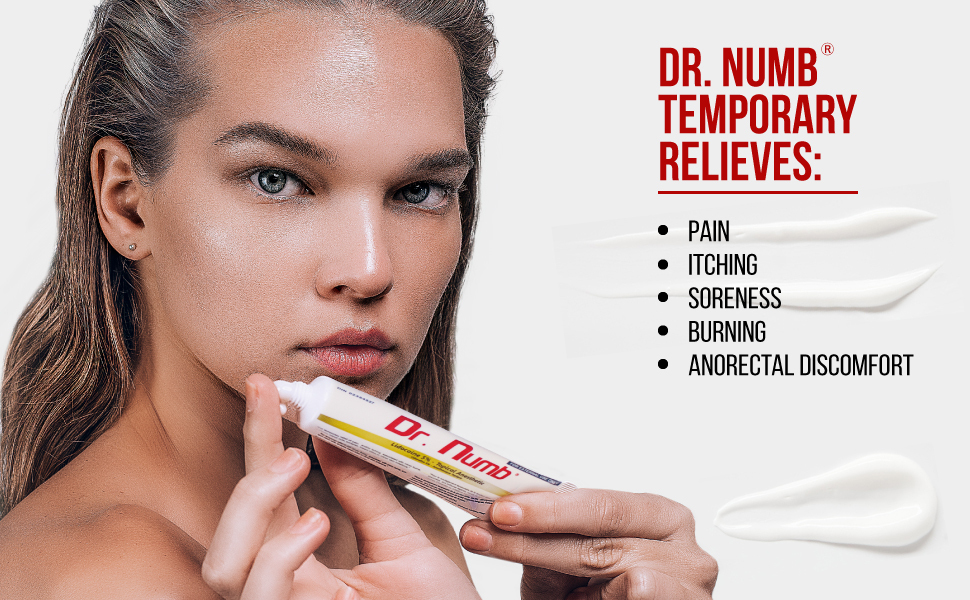 Dr. Numb 5 Lidocaine Topical Anesthetic Numbing Cream for Pain Relief, Maximum Strength with
