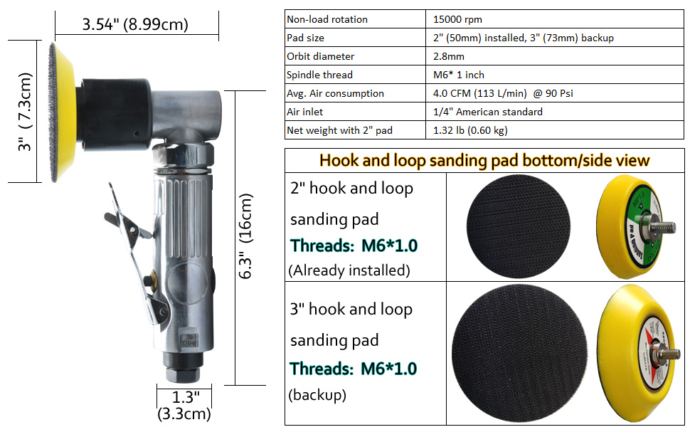 PROSHI Angle Orbital Sander - 2" & 3" -11 PROSHI Angle Orbital Sander - 2" & 3" -11