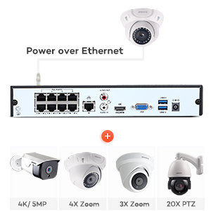 poe ip security camera system 5mp 4k dome audio outdoor 8 channel cameras 8ch nvr kit