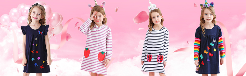 Vestido vikita para niñas vestido 2020 falda de algodón puro manga larga para niños