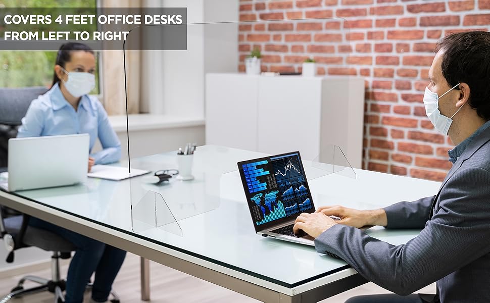 Sneeze Guard for Desk Plexiglass Barrier for Counter