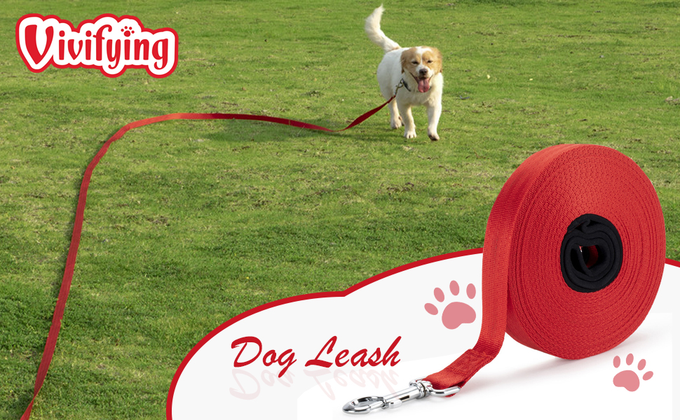 Vivifying Dog Training Lead Leash, 32FT/10M Long Nylon Training Dog