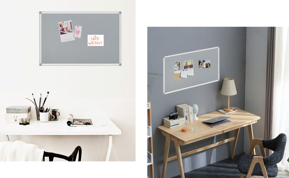 Bulletin Board 36 x 48 Inches Felt Board Gray Pin Message