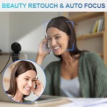 2K FHD Streaming Webcam with Ring Light and Dual Microphone