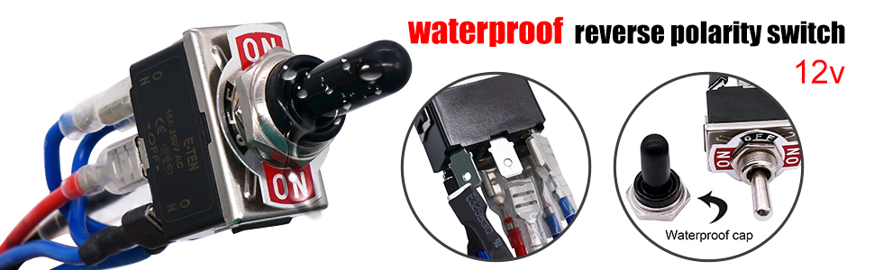 TWTADE Waterproof Latching Reverse Polarity Switch 12V 10