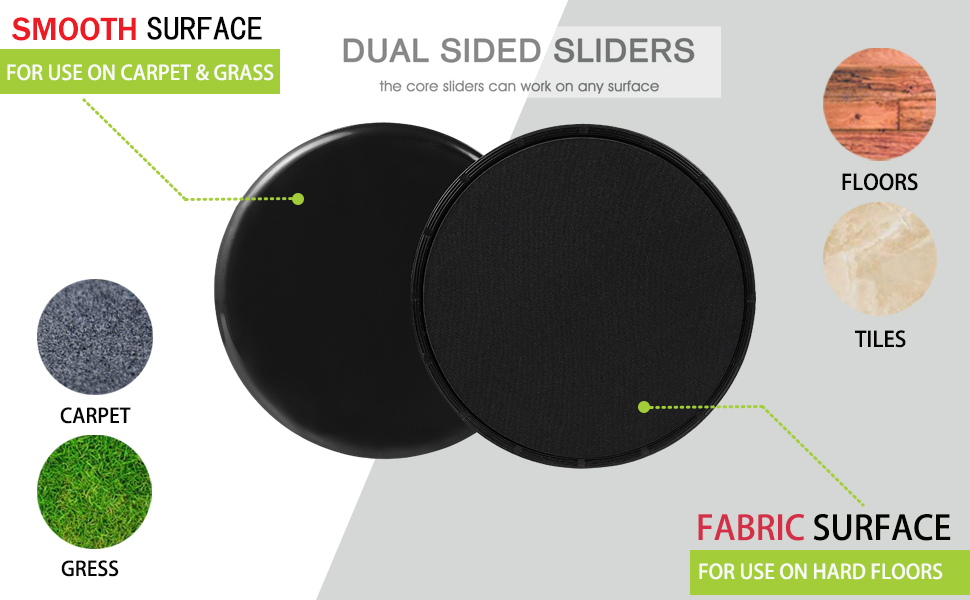 Dual Sided Use on Carpet or Hardwood Floors. Abdominal Exercise Equipment