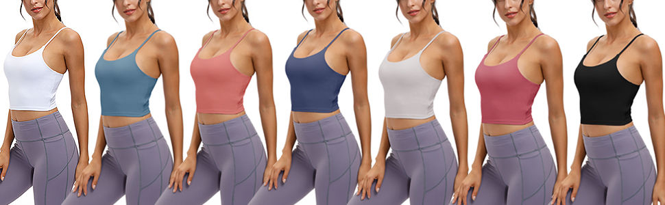 Women's Padded Sports Bra Workout Crop Top Fitness Running Shirts Camisole Yoga Tank Top 13 1