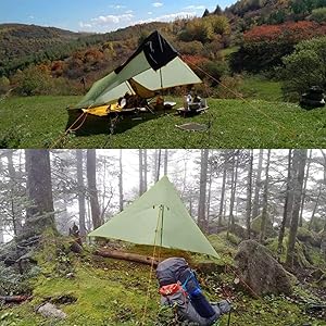【在庫処分】ポールテント 登山用 テント 両面シリコーン 引き裂き 超軽量 防水 Amazon | 2人用 ポールテント 登山用 テント 両面シリコーン