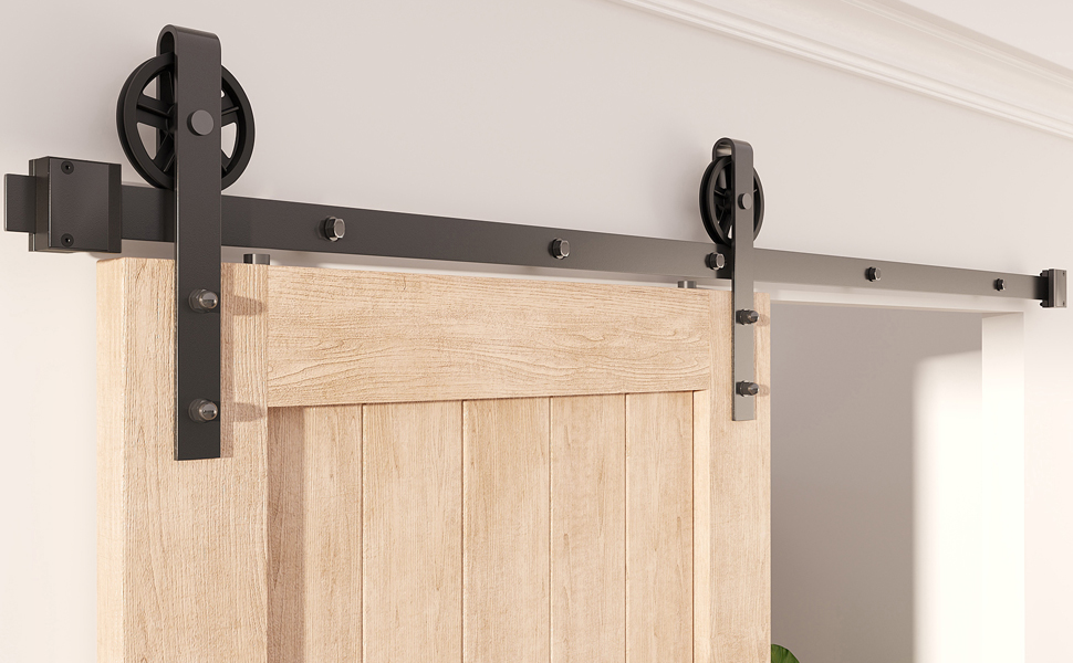 ZEKOO 7.5 FT Barn Door Hardware Kit,Sliding Door Hardware for Single Barn Door