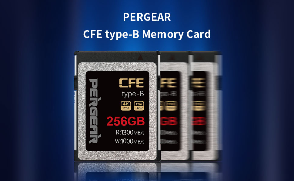 PERGEAR CFE TypeB Memory Card with Reader, up to 1300MB/s