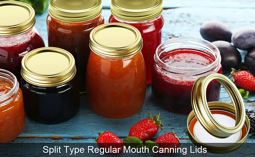 24 Sets Wide Mouth Canning Lids and Rings for Ball, Kerr