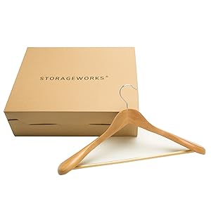 Amazon.co.jp: StorageWorks スーツハンガー 6本組セット 天然