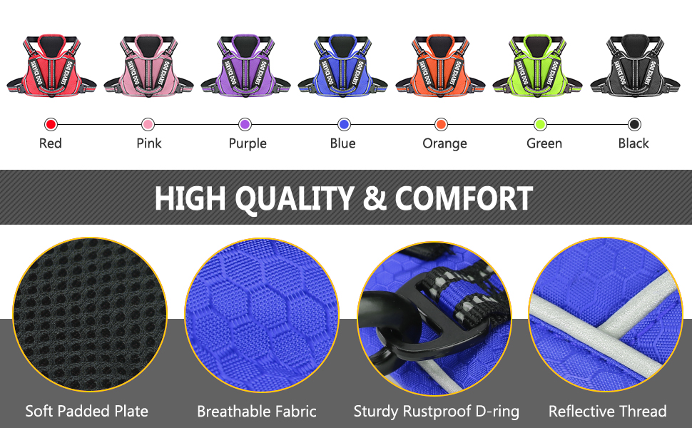 voopet Service Dog Harness, Easy On and Off Over Head Dog