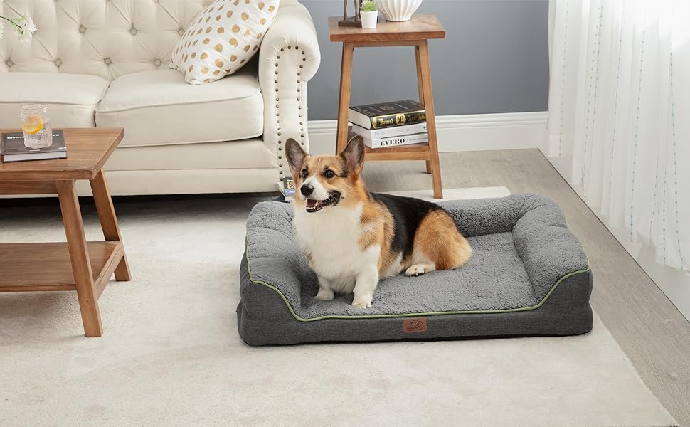 Bedsure Dog Bed with Removable Washable Cover and Waterproof Liner