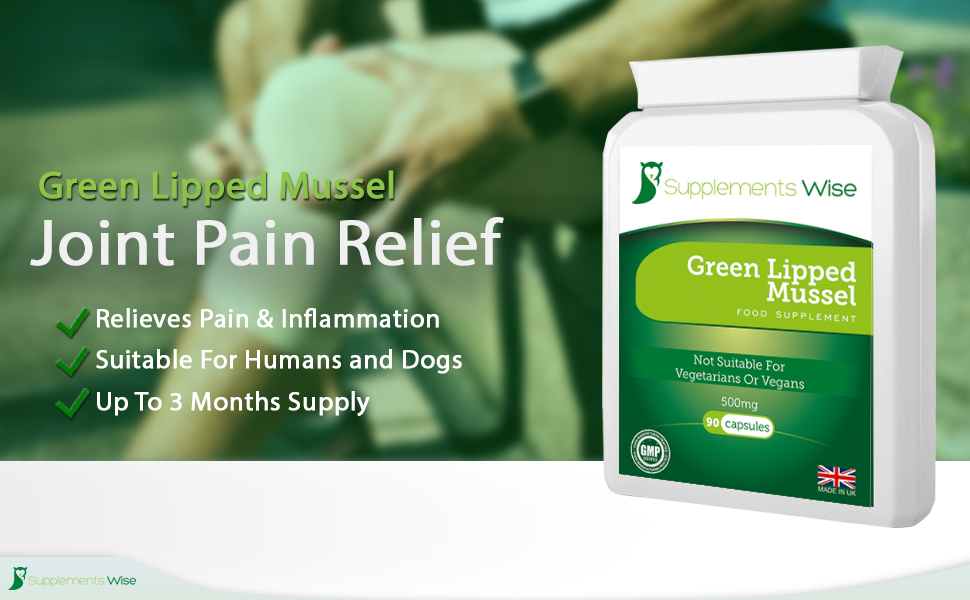 Green Lipped Mussel Capsules for Humans and Dogs 90 x 500mg Powerful Joint Care Supplement