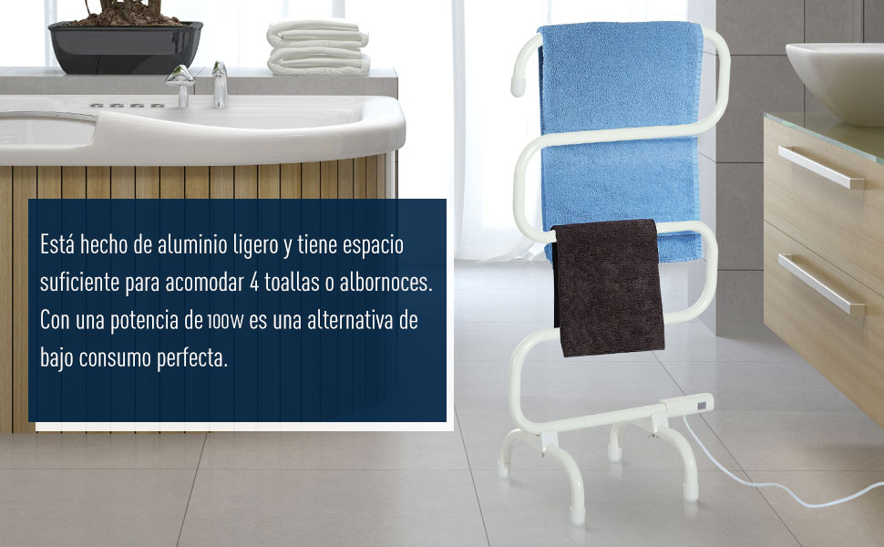 HOMCOM Toallero Eléctrico para Baño Radiador Calentador ...